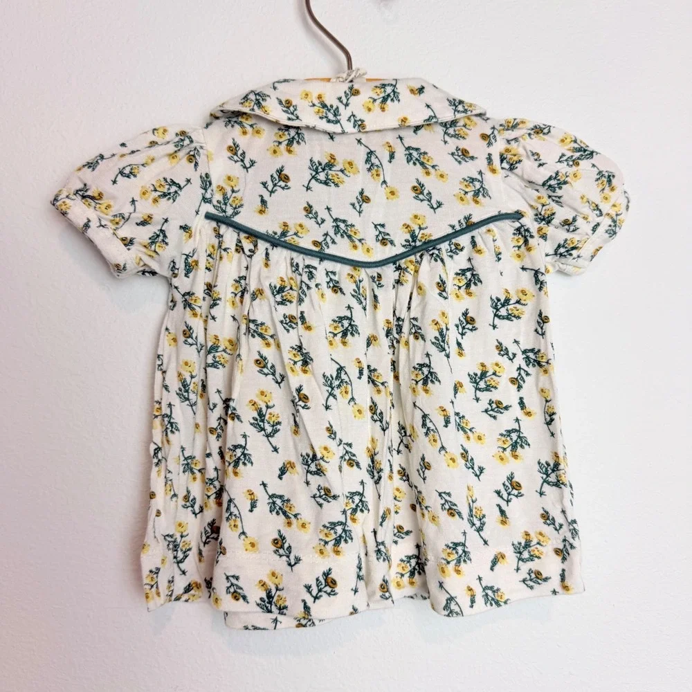 Kate Quinn Baby Girls Floral Bamboo Viscose Top and Bloomers Set Yellow 3-6M